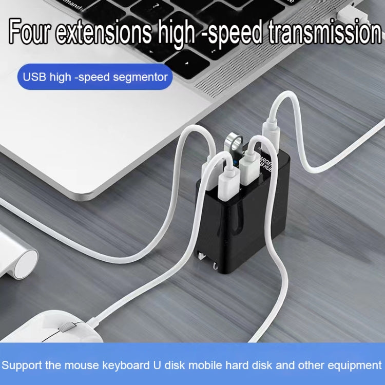 X83 65W Output USB-C / Type-C + 4 Ports USB HUB PD Charger, US Plug by buy2fix