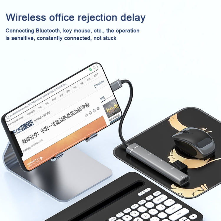 USB-C / Type-C to 3.5mm + 2USB + Type-C HUB Docking Station(Silver) by buy2fix