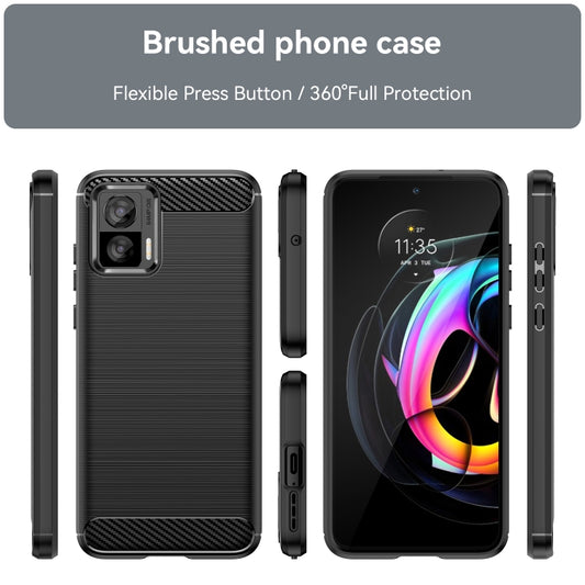 For Motorola Edge 30 Neo Brushed Texture Carbon Fiber TPU Phone Case(Black) by buy2fix