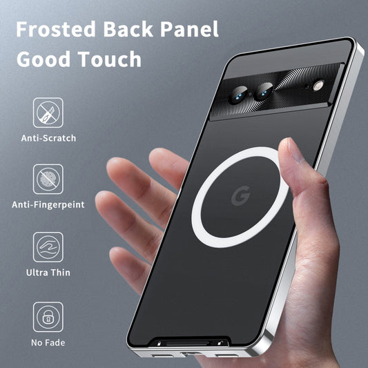 For Google Pixel 7 MagSafe Magnetic Frosted Metal Phone Case(Silver) by buy2fix