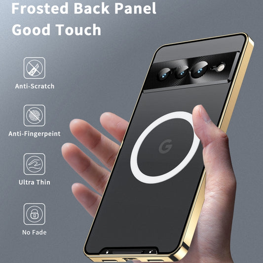 For Google Pixel 7 Pro MagSafe Magnetic Frosted Metal Phone Case(Gold) by buy2fix