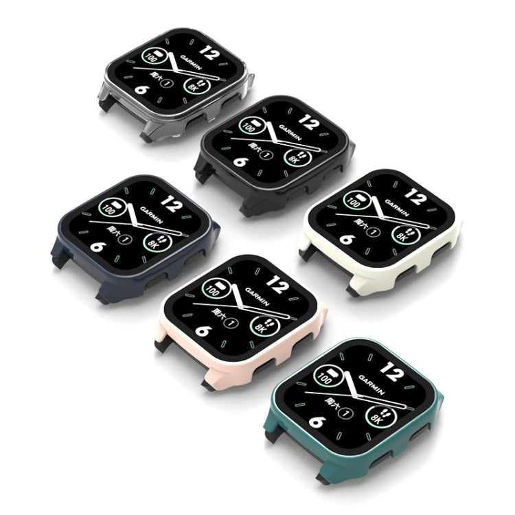 For Garmin Venu Sq2 PC + 9H Tempered Glass Integrated Protective Watch Case(Ivory White) by buy2fix