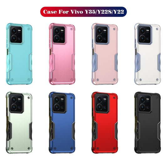 For vivo Y35 / Y22s / Y22 Non-slip Shockproof Armor Phone Case(White) by buy2fix