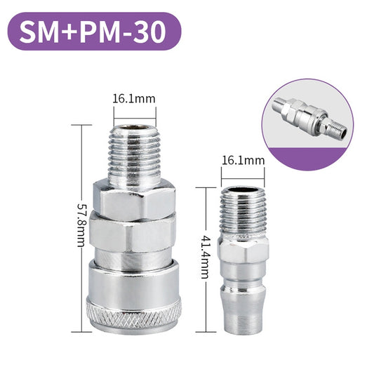 LAIZE SM+PM-30 10pcs C-type Self-lock Air Tube Pneumatic Quick Fitting Connector by LAIZE