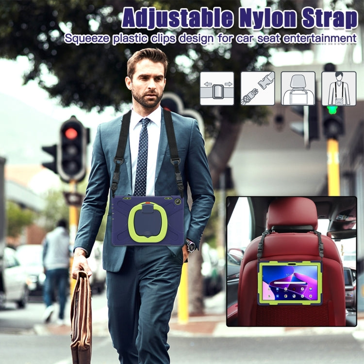 For Lenovo Tab M10 10.1 3rd Gen Silicone + PC Protective Tablet Case(Navy Blue Lime) by buy2fix