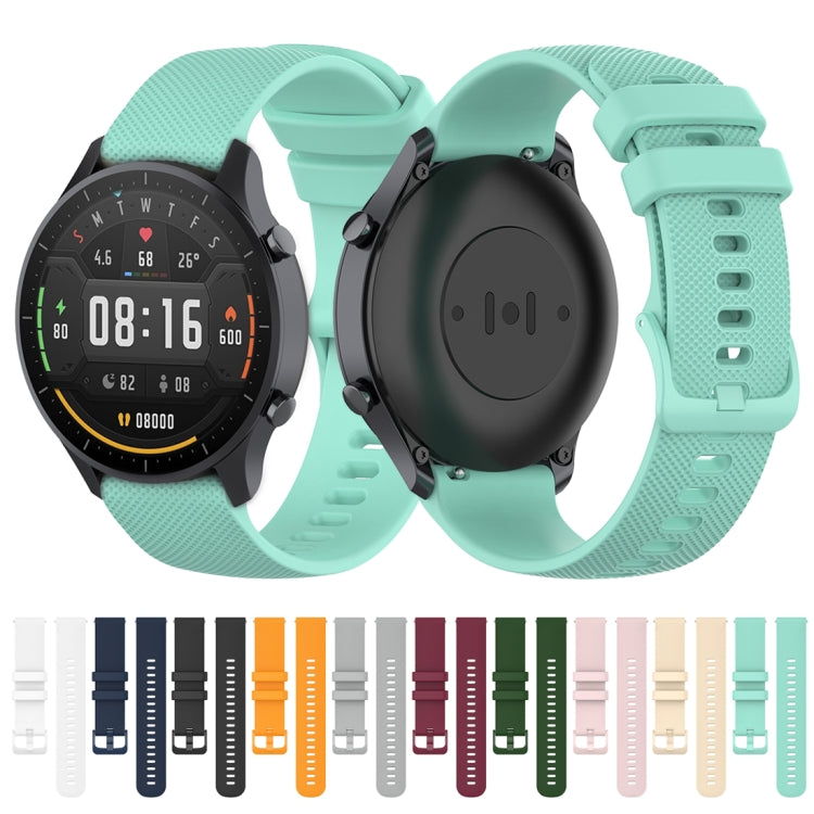 For Xiaomi Watch Color 22mm Small Plaid Texture Silicone Wrist Strap Watchband(Grey) by buy2fix