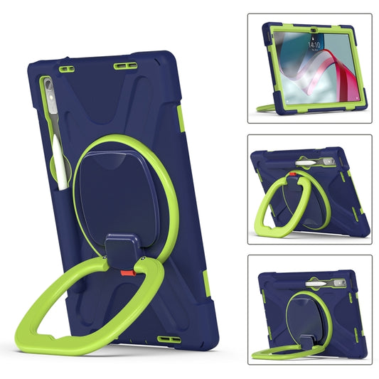 For Lenovo Pad Pro 2022 11.2 inch Silicone + PC Protective Tablet Case(Navy Blue Lime) by buy2fix