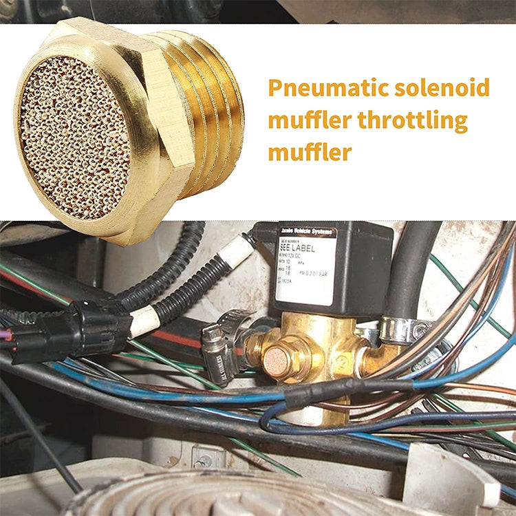 LAIZE 10pcs All Copper Flat Pneumatic Muffler, Caliber:2 Point by LAIZE