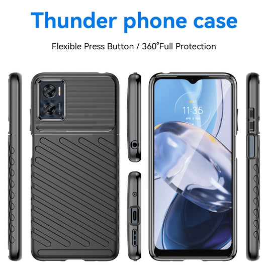 For Motorola Moto E22i Thunderbolt Shockproof TPU Phone Case(Black) by buy2fix