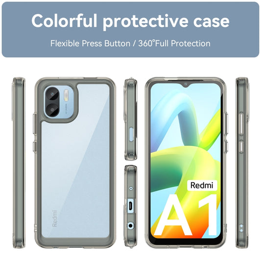 For Xiaomi Redmi A1 Colorful Series Acrylic + TPU Phone Case(Transparent Grey) by buy2fix
