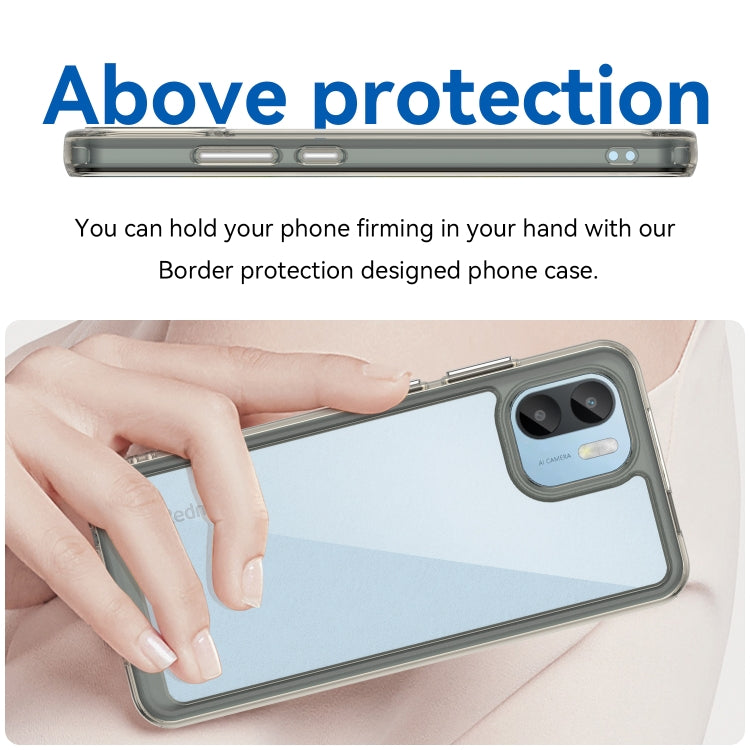 For Xiaomi Redmi A1 Colorful Series Acrylic + TPU Phone Case(Transparent Grey) by buy2fix