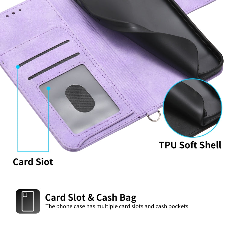 For Nothing Phone 1 Skin-feel Flowers Embossed Wallet Leather Phone Case(Purple) by buy2fix