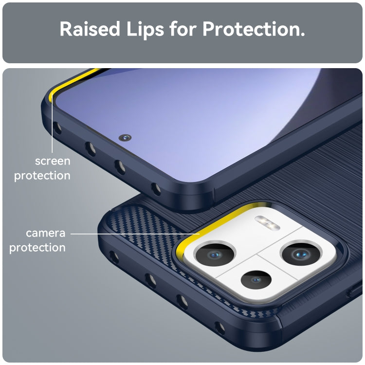 For Xiaomi 13 Brushed Texture Carbon Fiber TPU Phone Case(Blue) by buy2fix