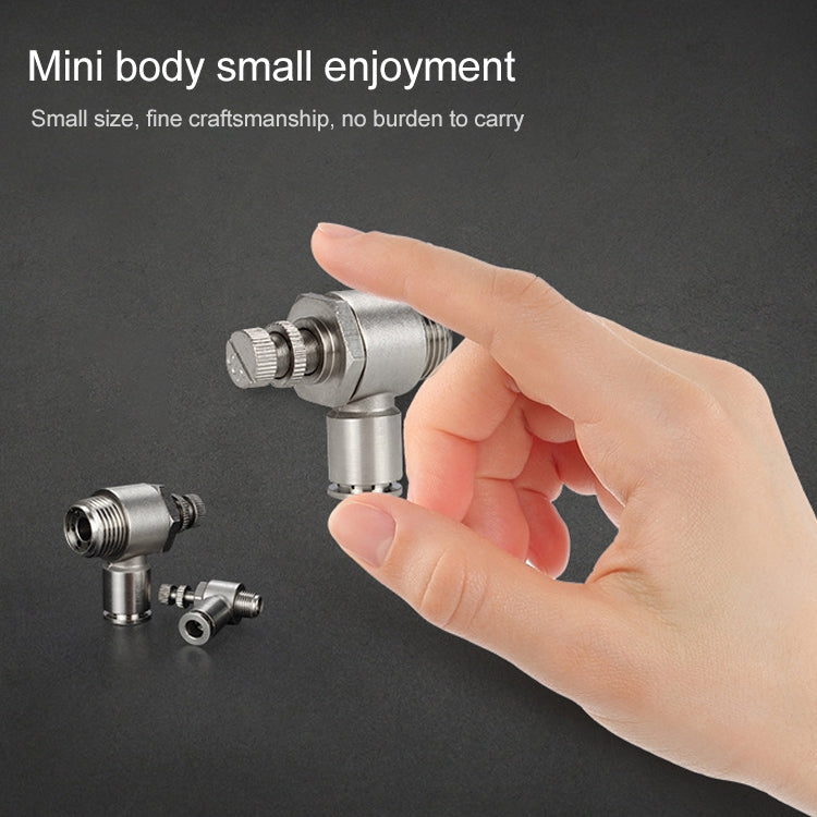 SL6-M5 LAIZE Nickel Plated Copper Male Thread Throttle Valve Pneumatic Connector by LAIZE