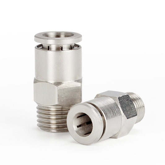PC10-03 LAIZE Nickel Plated Copper Male Thread Straight Pneumatic Quick Connector by LAIZE