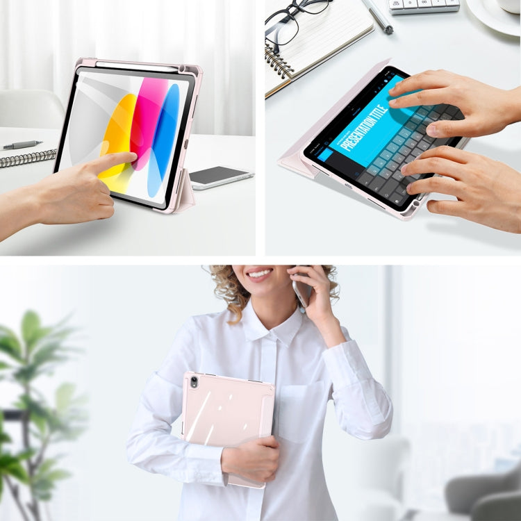 For iPad 2025 / 2022 DUX DUCIS TOBY Series Antiskid Leather Smart Tablet Case(Pink) by DUX DUCIS