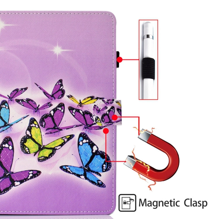 For iPad 2025 / 2022 Coloured Drawing Stitching Smart Leather Tablet Case(Butterfly) by buy2fix
