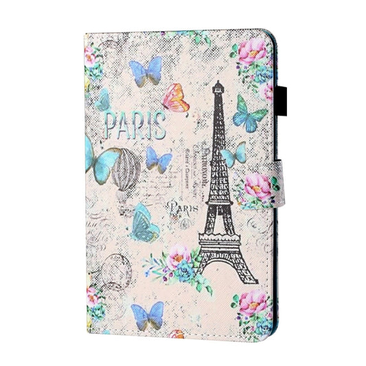 For iPad 2025 / 2022 Coloured Drawing Stitching Smart Leather Tablet Case(Tower and Butterflies) by buy2fix