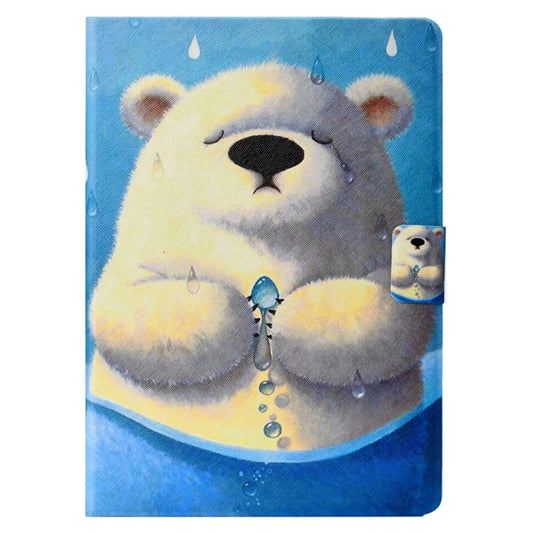 For iPad 2025 / 2022 Voltage Texture Color Painting Leather Tablet Case(Polar Bear) by buy2fix
