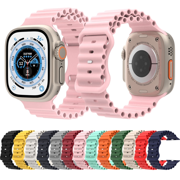 Ocean Style Silicone Watch Band For Apple Watch Ultra 49mm&Watch Ultra 2 49mm / Series 9&8&7 45mm / SE 3&SE 2&6&SE&5&4 44mm / 3&2&1 42mm(Orange) by buy2fix