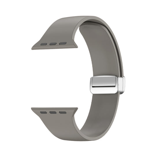 Folding Buckle Silicone Watch Band For Apple Watch Ultra 49mm(Grey) by buy2fix