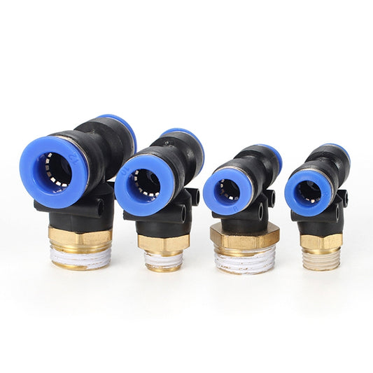 PB6-03 LAIZE 2pcs Plastic T-type Tee Male Thread Pneumatic Quick Connector by LAIZE