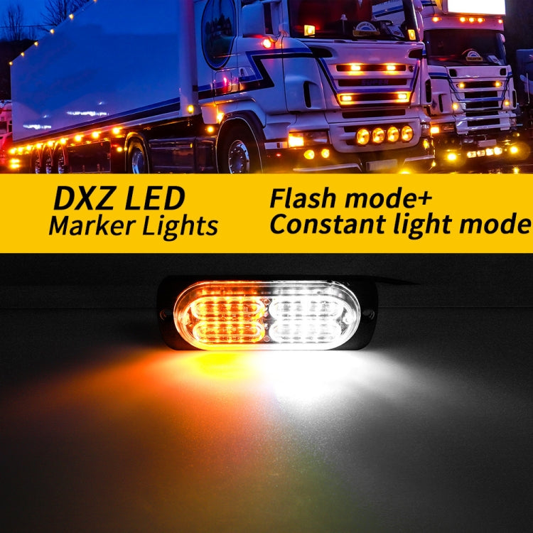 2pcs DC12-24V 3.2W Car 20LED Ultra-thin Strobe Light(White + Yellow Light) by buy2fix