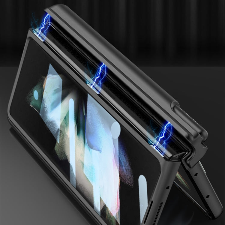 For Samsung Galaxy Z Fold3 5G GKK Magnetic Fold Hinge Shockproof Phone Case with Wrist Strap(Green) by GKK