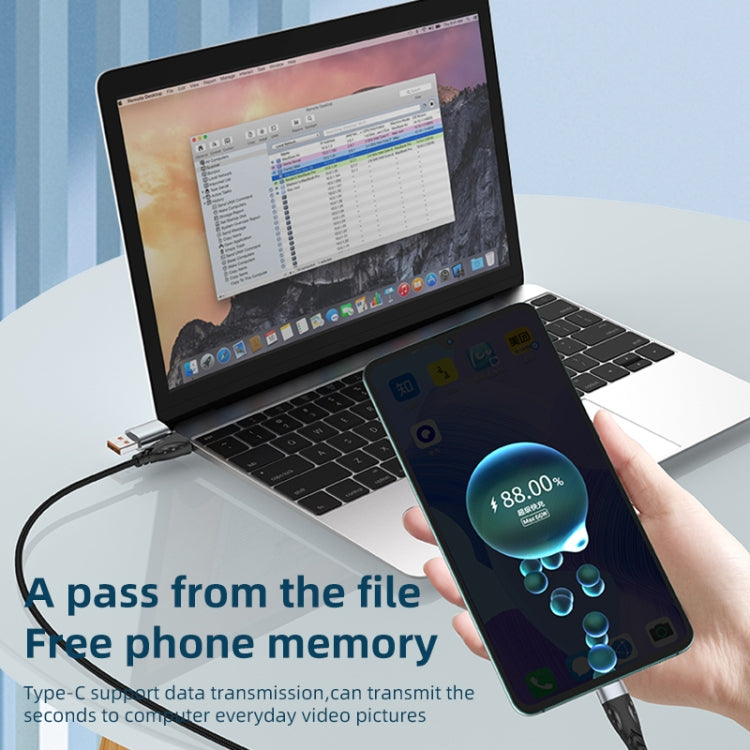 ADC-008 66W USB to USB-C/Type-C + 8 Pin + Micro USB 3 in 1 Fully Compatible Fast Charge Data Cable, Length:1.2m by buy2fix