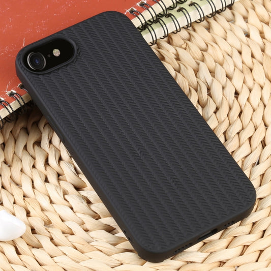 For iPhone SE 2022 / SE 2020 / 7 / 8 Weave Texture Silicone Phone Case(Black) by buy2fix