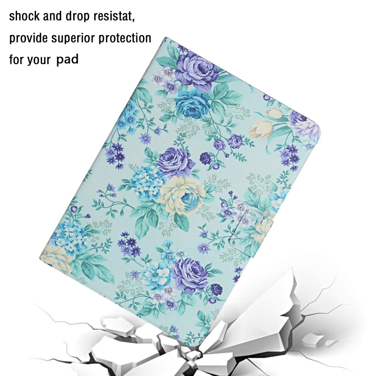 For iPad 2025 / 2022 Flower Pattern Flip Leather Smart Tablet Case(Purple Flower) by buy2fix