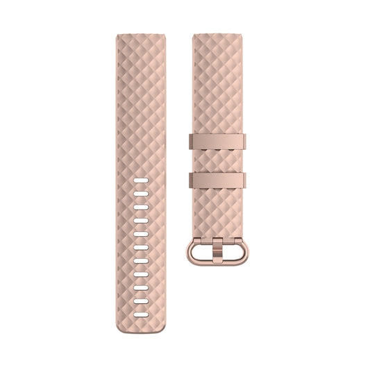 Color Buckle TPU Wrist Strap Watch Band for Fitbit Charge 4 / Charge 3 / Charge 3 SE, Size: L(Rose Gold) by buy2fix