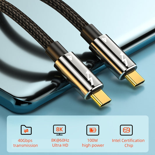 100W Type-C to Type-C Compatible Thunderbolt 4 Full-function Data Cable, Length:0.3m by buy2fix