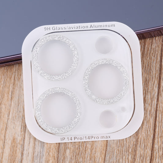 For iPhone 14 Pro Max / 14 Pro Tempered Glass Glitter CD Texture Back Camera Film(Silver) by buy2fix