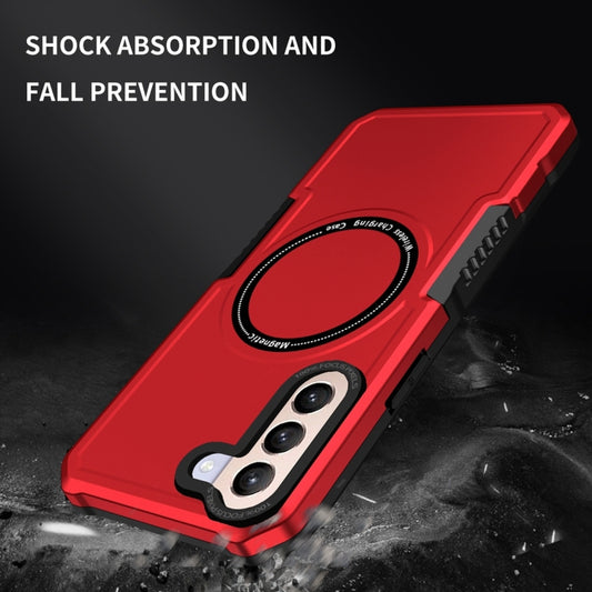 For Samsung Galaxy S21+ 5G MagSafe Shockproof Armor Phone Case(Red) by buy2fix