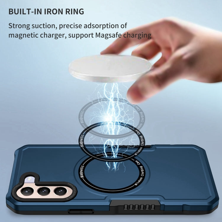 For Samsung Galaxy S21+ 5G MagSafe Shockproof Armor Phone Case(Dark Blue) by buy2fix