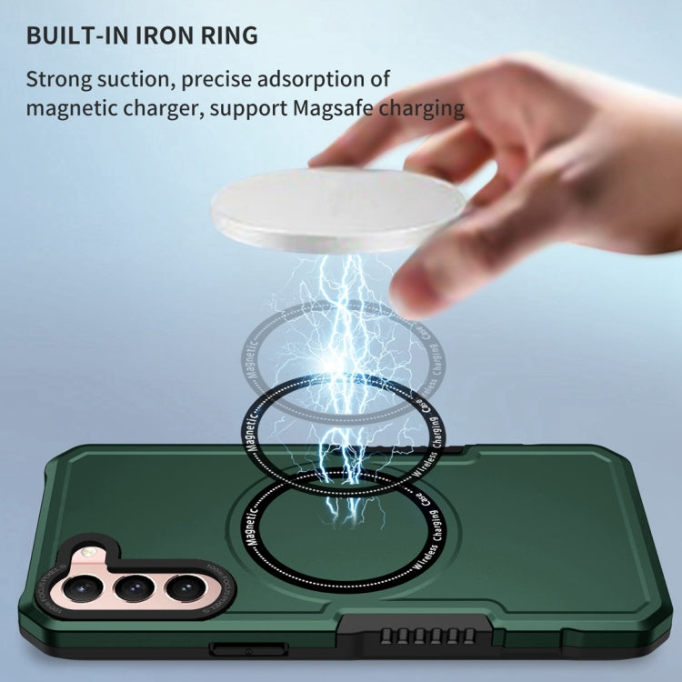 For Samsung Galaxy S22+ 5G MagSafe Shockproof Armor Phone Case(Dark Green) by buy2fix