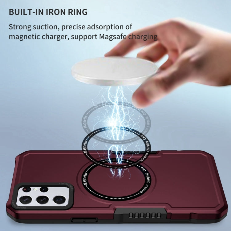 For Samsung Galaxy S23+ 5G MagSafe Shockproof Armor Phone Case(Wine Red) by buy2fix