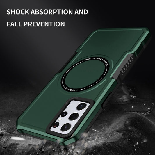 For Samsung Galaxy S23+ 5G MagSafe Shockproof Armor Phone Case(Dark Green) by buy2fix