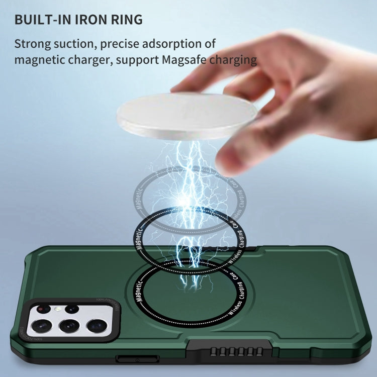 For Samsung Galaxy S23+ 5G MagSafe Shockproof Armor Phone Case(Dark Green) by buy2fix
