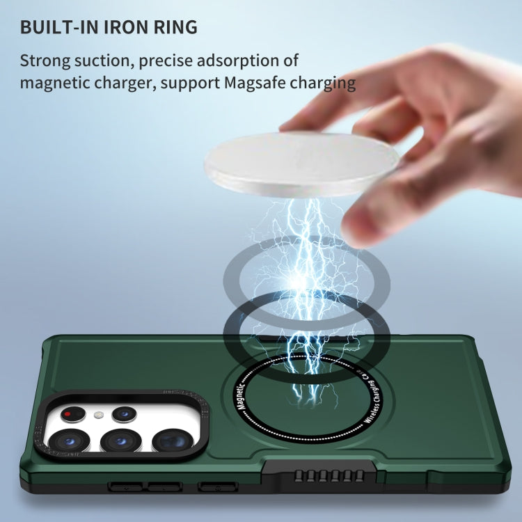 For Samsung Galaxy S23 Ultra 5G MagSafe Shockproof Armor Phone Case(Dark Green) by buy2fix