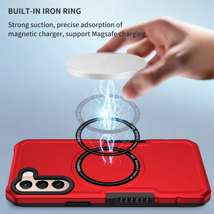 For Samsung Galaxy S21 5G MagSafe Shockproof Armor Phone Case(Red) by buy2fix