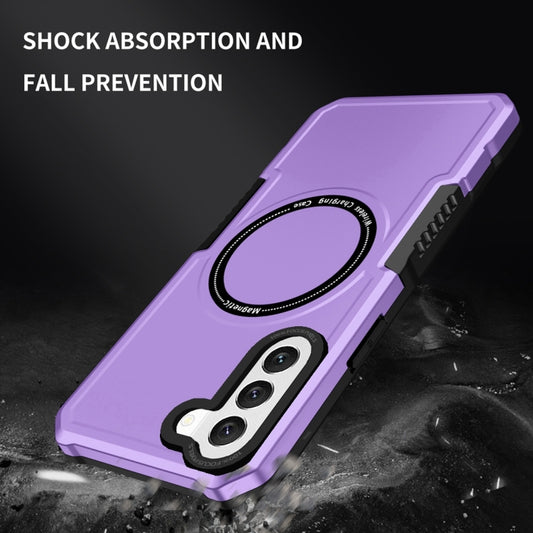 For Samsung Galaxy S22 5G MagSafe Shockproof Armor Phone Case(Purple) by buy2fix