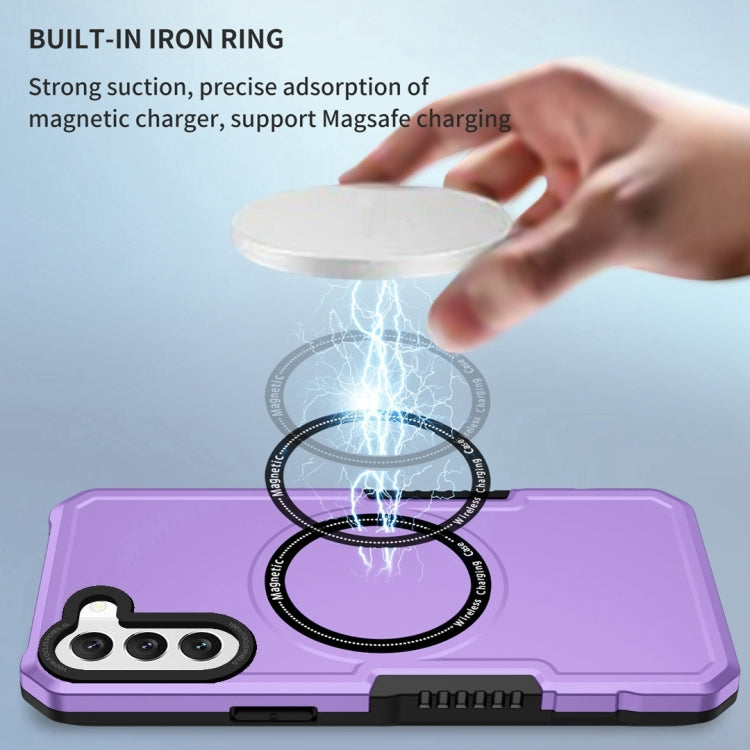For Samsung Galaxy S22 5G MagSafe Shockproof Armor Phone Case(Purple) by buy2fix