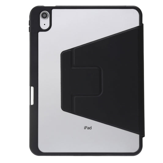 For iPad 2025 / 2022 3-Fold 360 Rotation Acrylic Leather Smart Tablet Case(Black) by buy2fix
