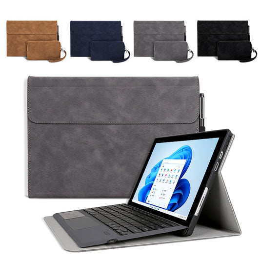 For Microsoft Surface Pro 9 / Surface Pro 10 Sheepskin All-Inclusive Shockproof Protective Case with Power Bag(Brown) by buy2fix