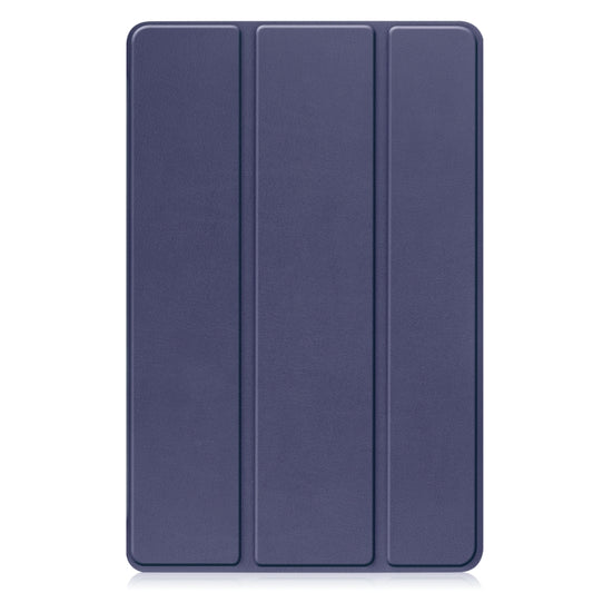 For Lenovo Tab P11 Gen 2 Custer Pure Color 3-Fold Holder Leather Smart Tablet Case(Dark Blue) by buy2fix