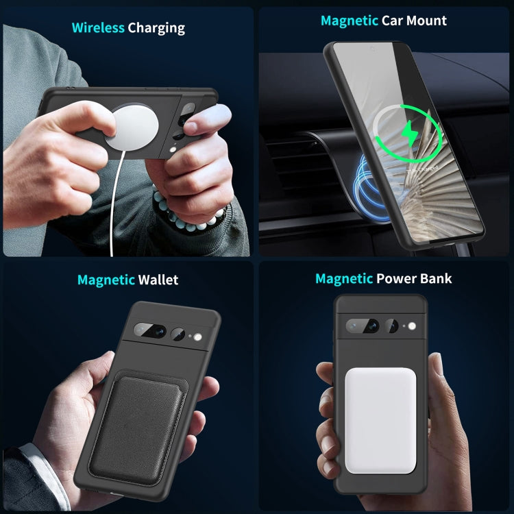 For Google Pixel 7 Pro MagSafe Magnetic Liquid Silicone Phone Case(Black) by buy2fix