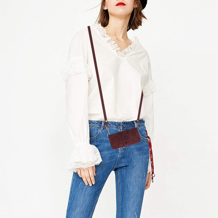 For Xiaomi Redmi Note 12 Pro 5G China Skin Feel Sun Flower Pattern Flip Leather Phone Case with Lanyard(Wine Red) by buy2fix