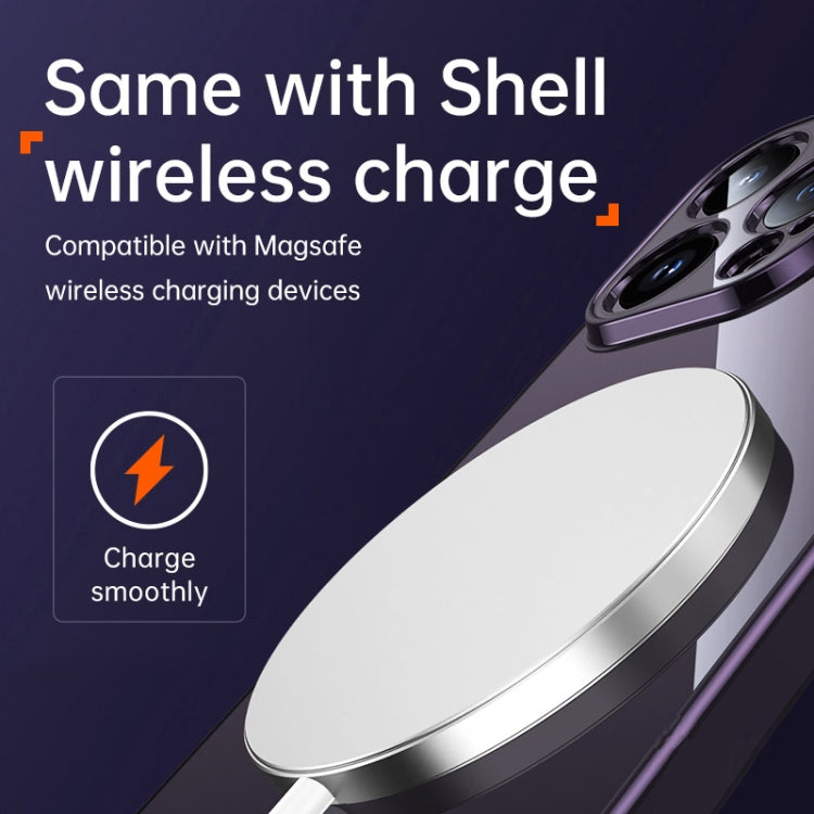 For iPhone 14 Pro SULADA Shine Through Series Plating TPU Transparent Phone Protective Case(Dark Purple) by SULADA